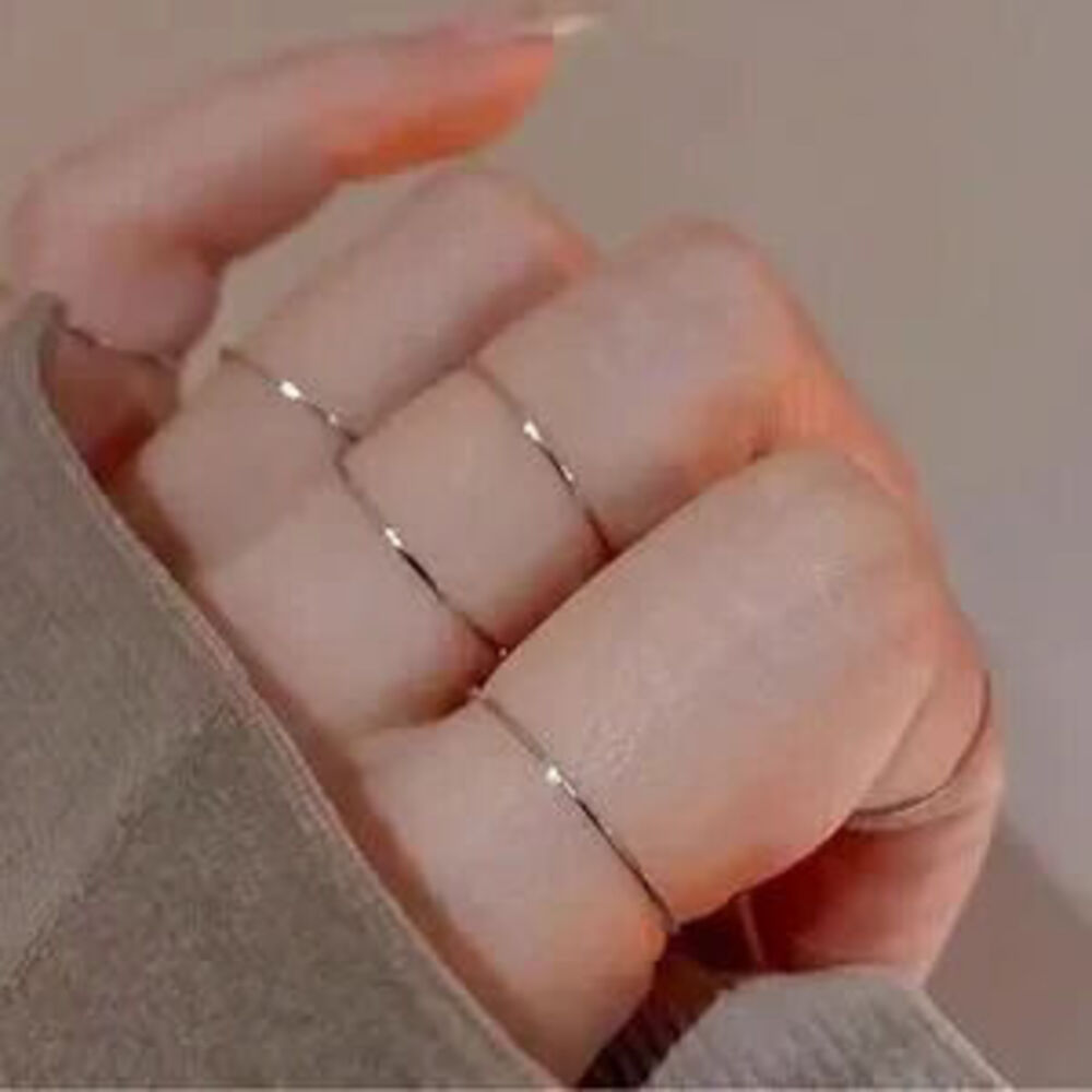 Gold Tone 5pc Minimalist Stackable Rings Set - Picture 2 of 3